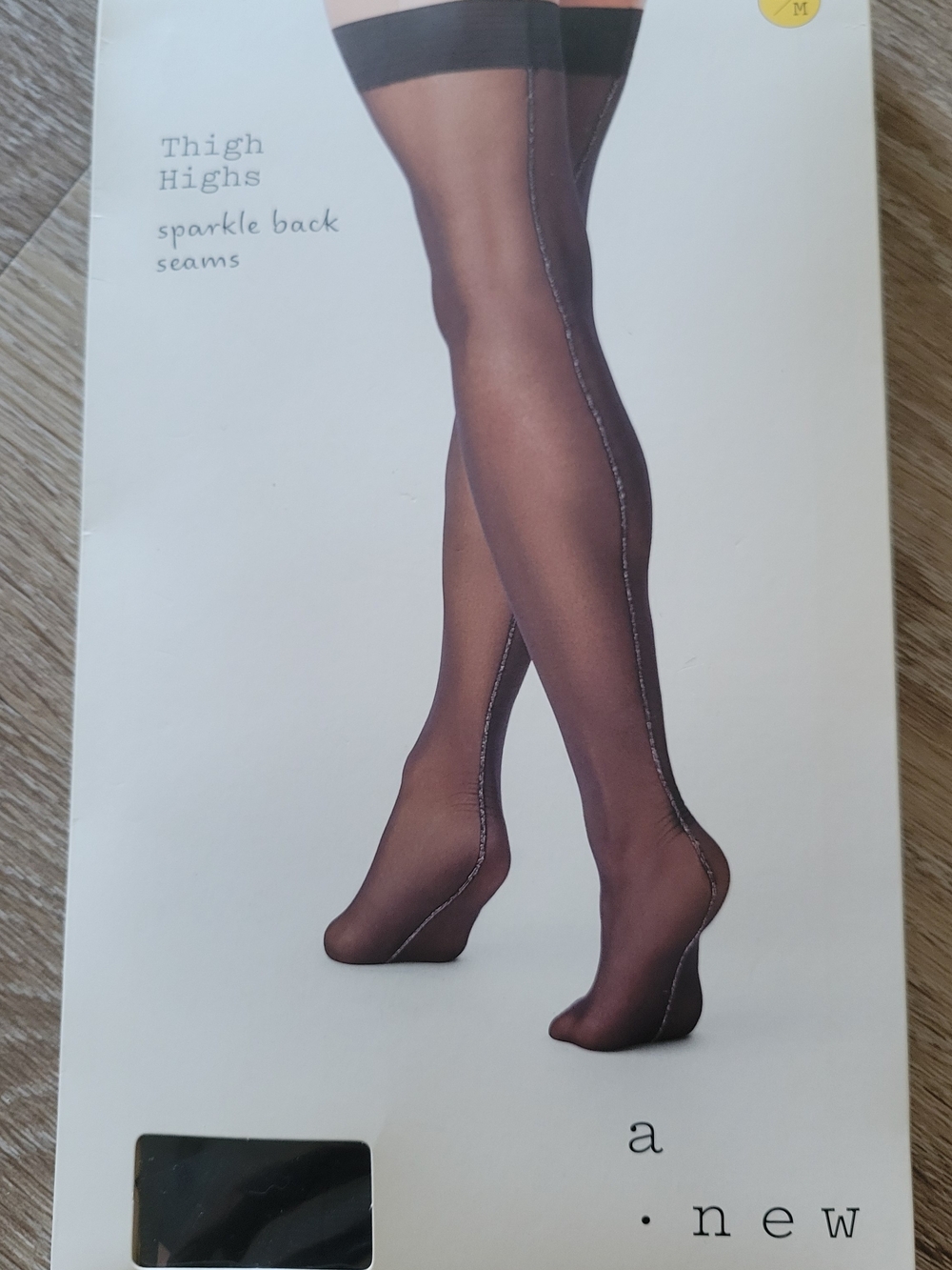 Women's Sparkle Back Seam Thigh Highs - Black
